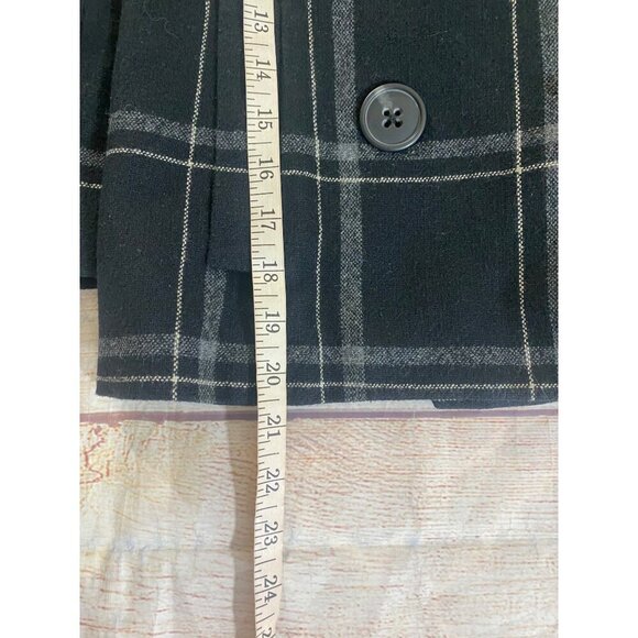 Banana Republic Women's Wool Blend Plaid Crop Short Sleeve Coat - Small - Picture 7 of 16